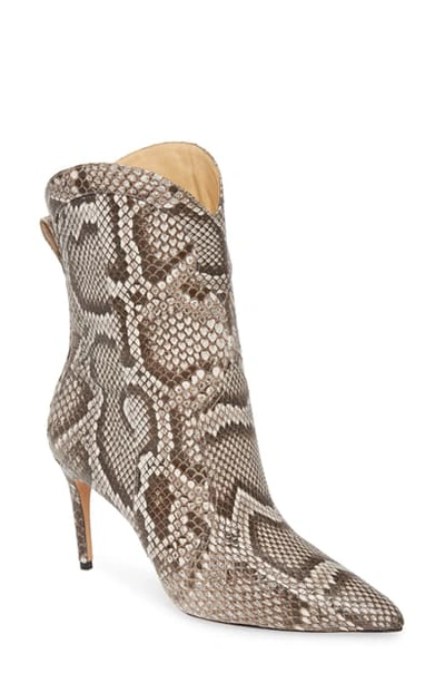 Alexandre Birman Esther Genuine Python Pointed Toe Boot In Natural Snakeprint
