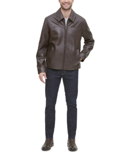 Cole Haan Men's Leather Jacket, Created For Macy's In Java