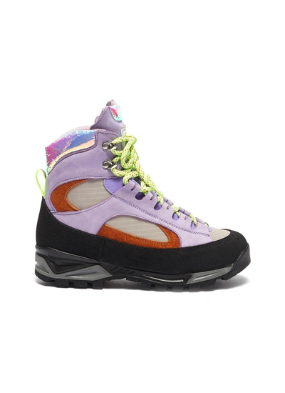 Diemme 'civetta' Chunky Outsole Colourblock Hiking Boots In Purple