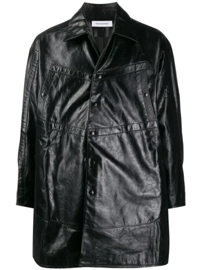 Kiko Kostadinov Preston Leather Jacket In 4000 Black