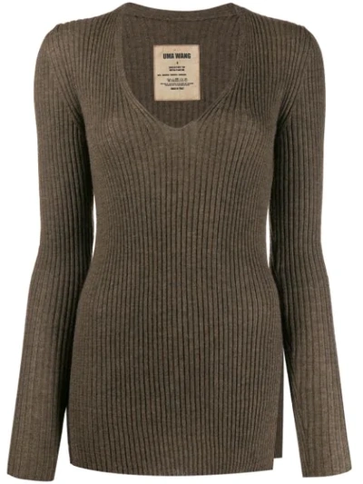 Uma Wang Slim-fit Cashmere Jumper In Brown