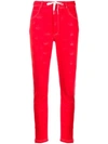 Adidas Originals Printed Skinny Jeans In Red