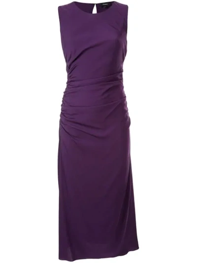 Theory Sleeveless Midi Dress In Purple