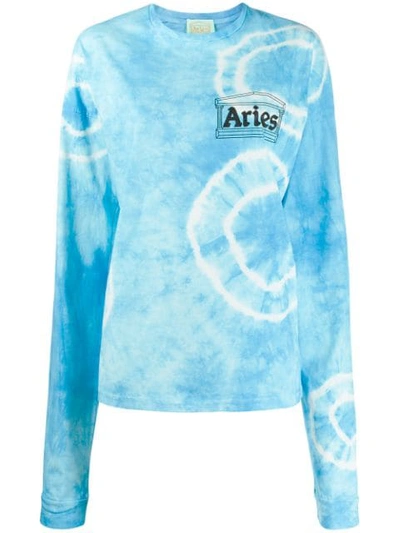 Aries Logo Print Sweatshirt In Blue