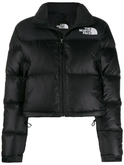 The North Face Contrast Logo Padded Jacket In Black