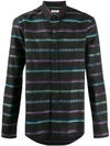 Kenzo Striped Long Sleeve Button Down Shirt In Black