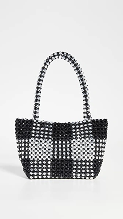 Loeffler Randall Mini Mina Beaded Tote In Black/silver