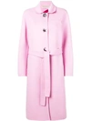 Emilio Pucci Single-breasted Belted Coat In Pink