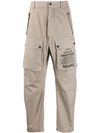 Dsquared2 Printed Logo Tapered Trousers In Neutrals