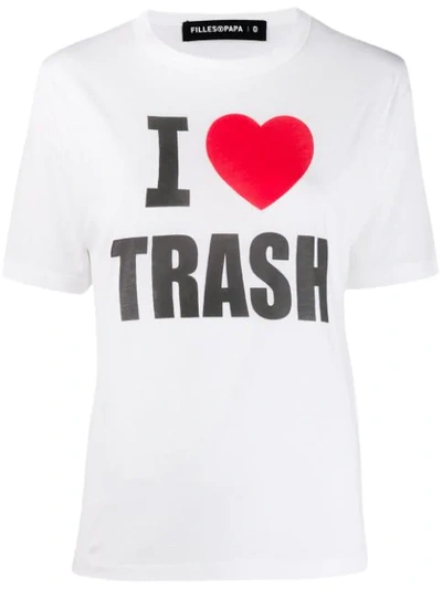 Filles À Papa I Love Trash T-shirt In White
