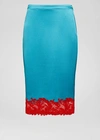 Versace Satin Lingerie Skirt In Blue
