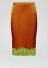 Versace Satin Lingerie Skirt In Brown