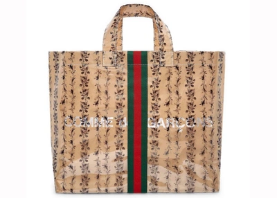 Pre-owned Gucci  X Comme Des Garcons Paper Tote Bag Floral Vinyl Clear