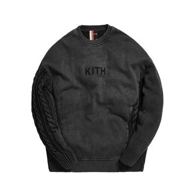 Pre-owned Kith  Combo Knit Crewneck Black