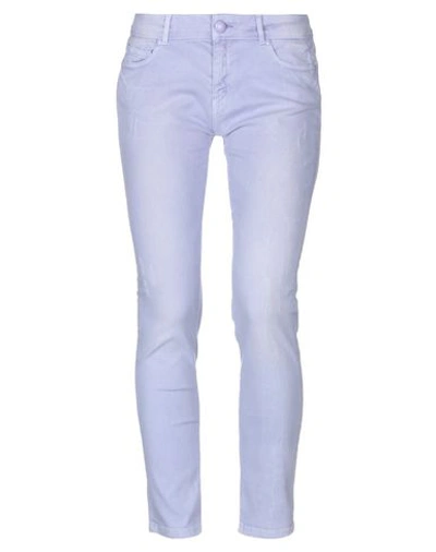 Love Moschino Denim Pants In Lilac