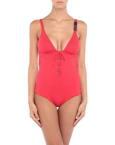 Moschino One-piece Swimsuits In Red