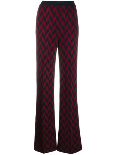 Missoni Geometric Pattern Trousers In Red