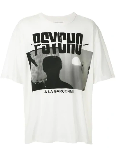 À La Garçonne Psycho Print T-shirt In White