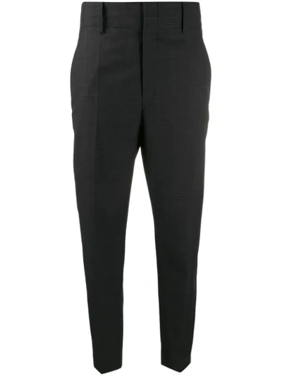 Isabel Marant Étoile Check Pattern High-waisted Trousers In Grey