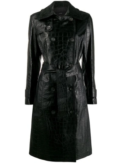 Arma Nana Leather Coat In Black
