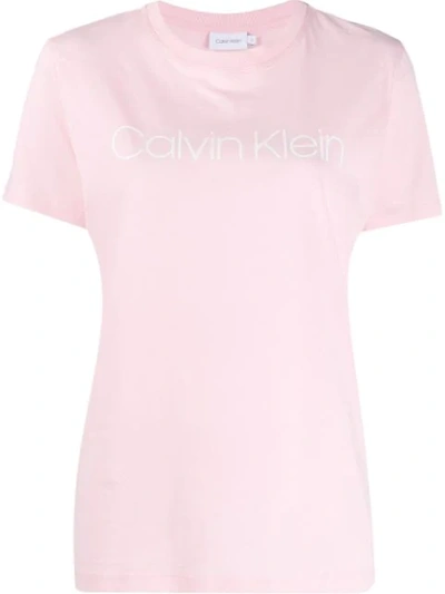 Calvin Klein Printed Logo T-shirt In Pink