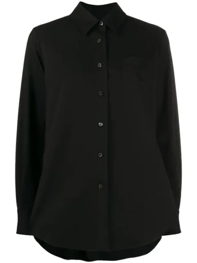 Alberto Biani Plain Button Shirt In Black