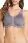 Wacoal Simone Seamless Underwire Sports Bra In Platinum/ Fuchsia