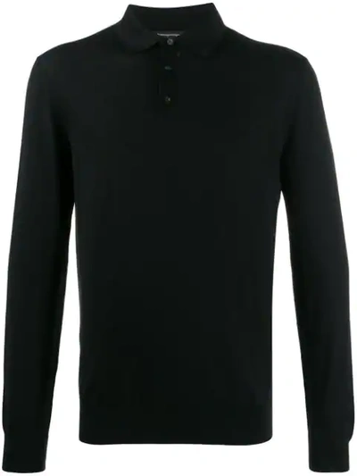 Ermenegildo Zegna Knitted Polo Shirt In Black