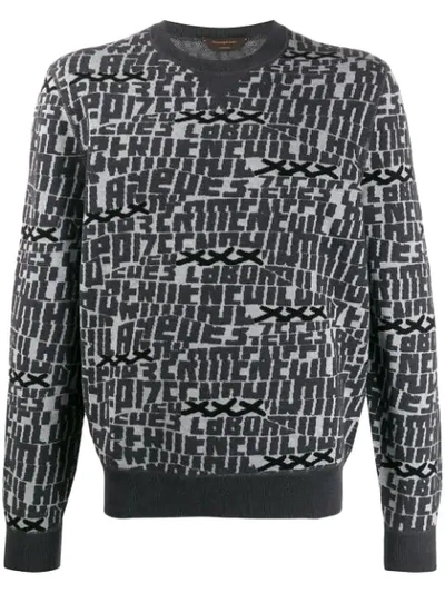 Ermenegildo Zegna Letter Patterned Sweater In Grey
