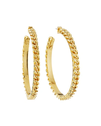 Auden Medium Chain-link Hoop Earrings In Gold
