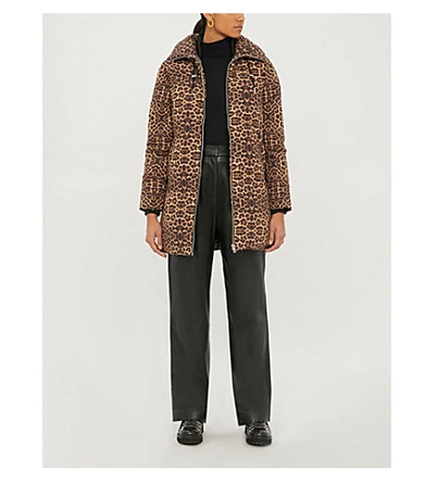 Maje Leopard-print Shell Puffer Jacket In Printed