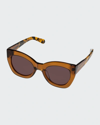 Karen Walker Northern Lights Chunky Cat-eye Sunglasses In Brown