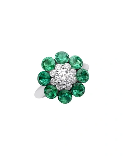 Chopard 18k White Gold Diamond & Emerald Magical Setting Ring
