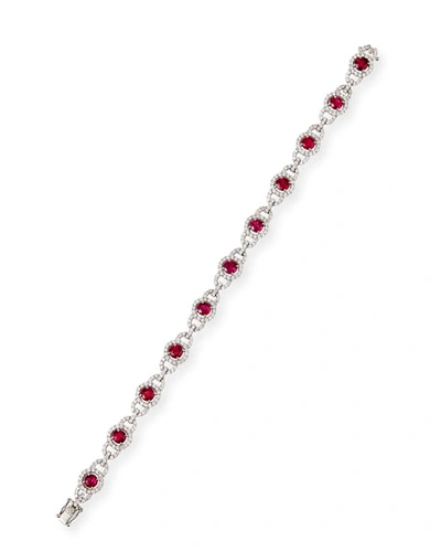 Alexander Laut 18k White Gold 11-ruby Diamond Bracelet