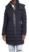 Mackage Calla Fur-trim Hooded Puffer Coat In Navy