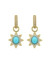 Jude Frances Provence Pave Halo Trio Sunburst Earring Charms In Gold