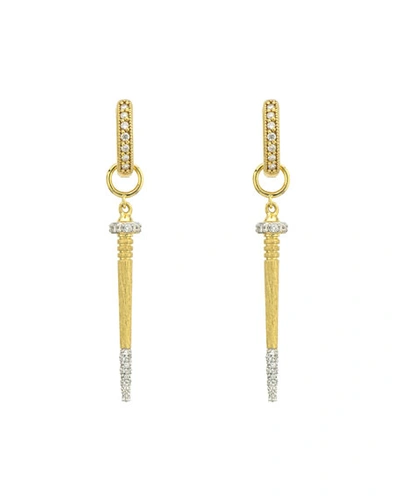Jude Frances Lisse 18k Diamond Pave Nail Earring Charms In Gold