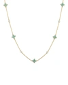 Jude Frances Moroccan Pear Flower Station Necklace W/ Turquoise & Diamonds In Gold