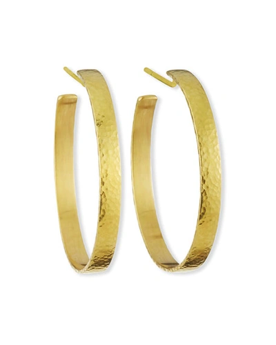 Elizabeth Locke 19k Flat Ribbon Hoop Earrings - 1.5"