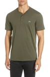 Lacoste Regular-fit Pima Cotton Henley In Baobab Green