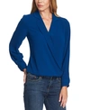 Vince Camuto Crossover-front Faux Wrap Blouse In Deacon Blue