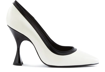 Loewe Leather Heels In White Black