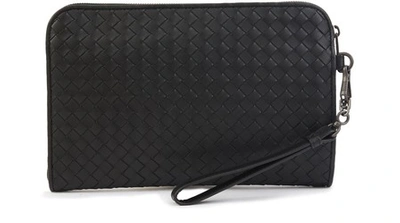 Bottega Veneta Leather Wallet In Nero+nero