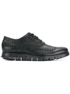 Cole Haan Zerogrand Wingtip Oxford Shoes In Black/black Leather