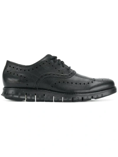 Cole Haan Zerogrand Wingtip Oxford Shoes In Black/ Black