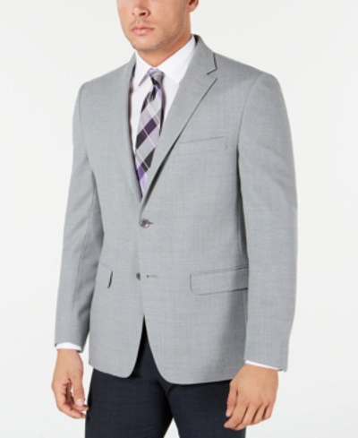 Tommy Hilfiger Men's Modern-fit Thflex Stretch Grey Textured Windowpane Sport Coat
