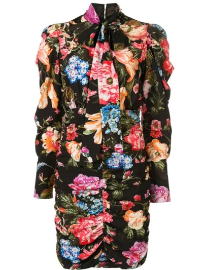 Ingie Paris Floral Print Fitted Dress In Multicolour