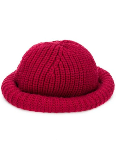 Missoni Wool Knit Hat In Red
