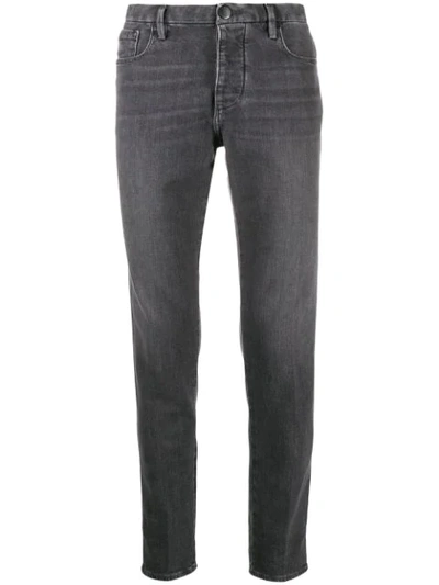 Emporio Armani Straight Leg Jeans In Grey