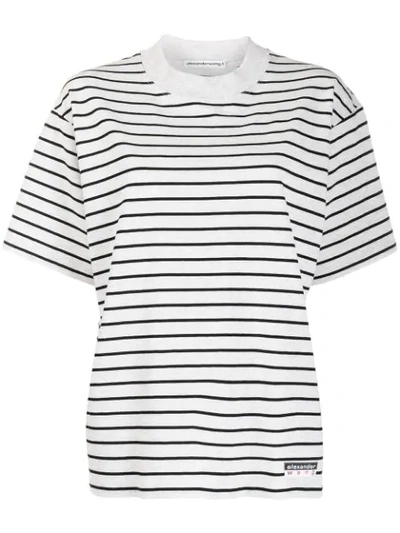 Alexander Wang T Two Tone Striped T In Grey